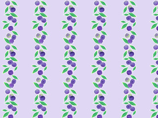 手描きのパターン、ブルーベリー
