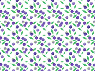 手描きのパターン、ブルーベリー