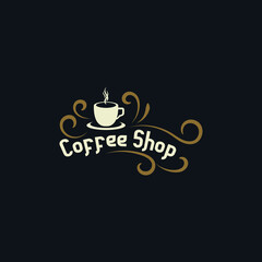 coffee shop vintage logo. coffee shop vintage label. coffee retro.