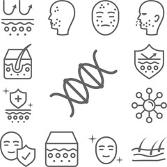Acid, dna, genetics icon in a collection with other items
