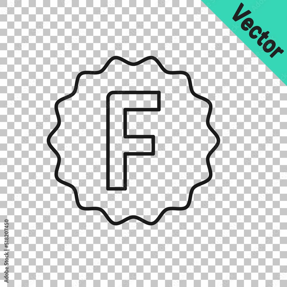 Poster black line exam paper with incorrect answers survey icon isolated on transparent background. bad mar