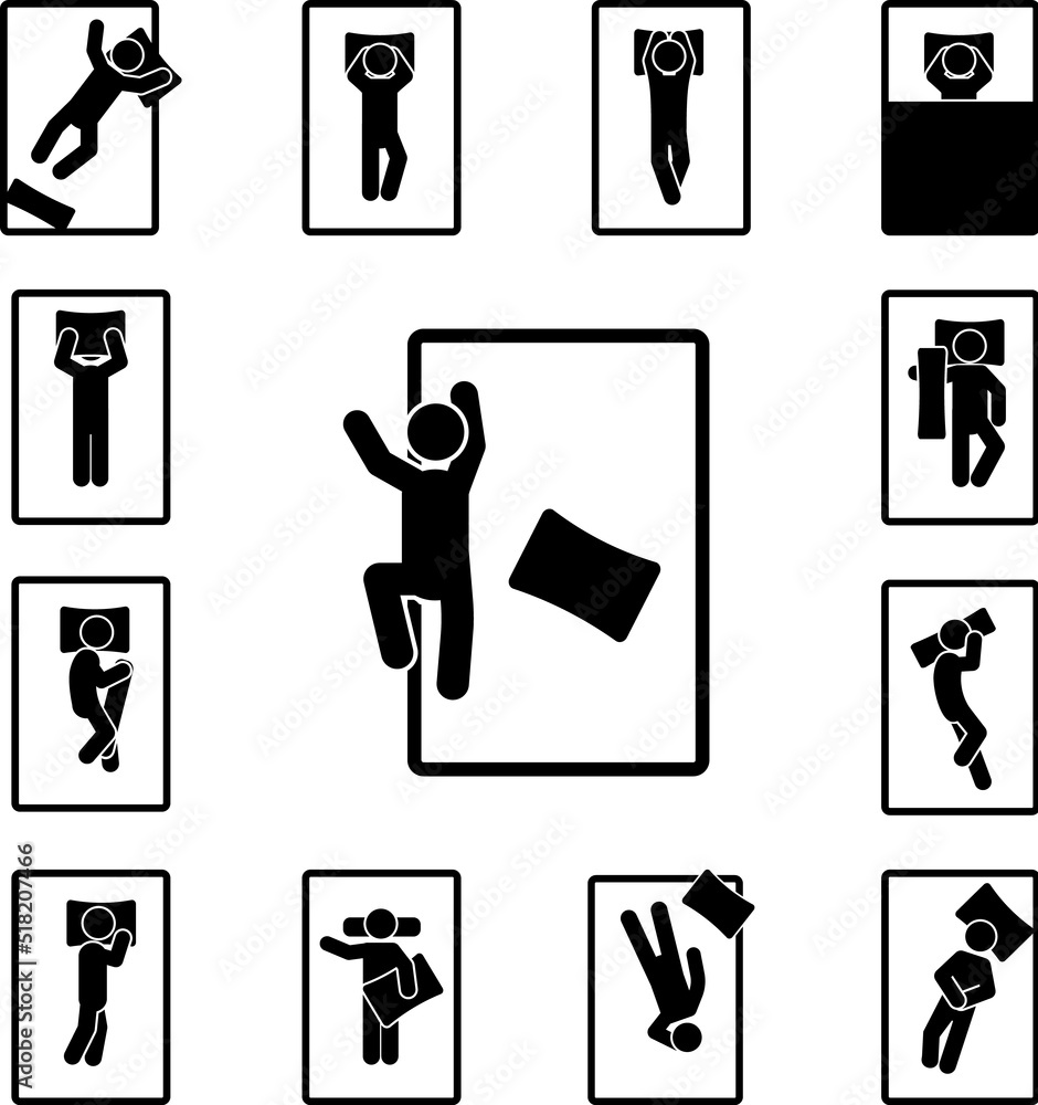 Poster man sleeping on belly icon in a collection with other items