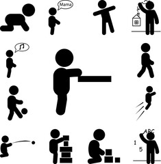 child got up icon in a collection with other items