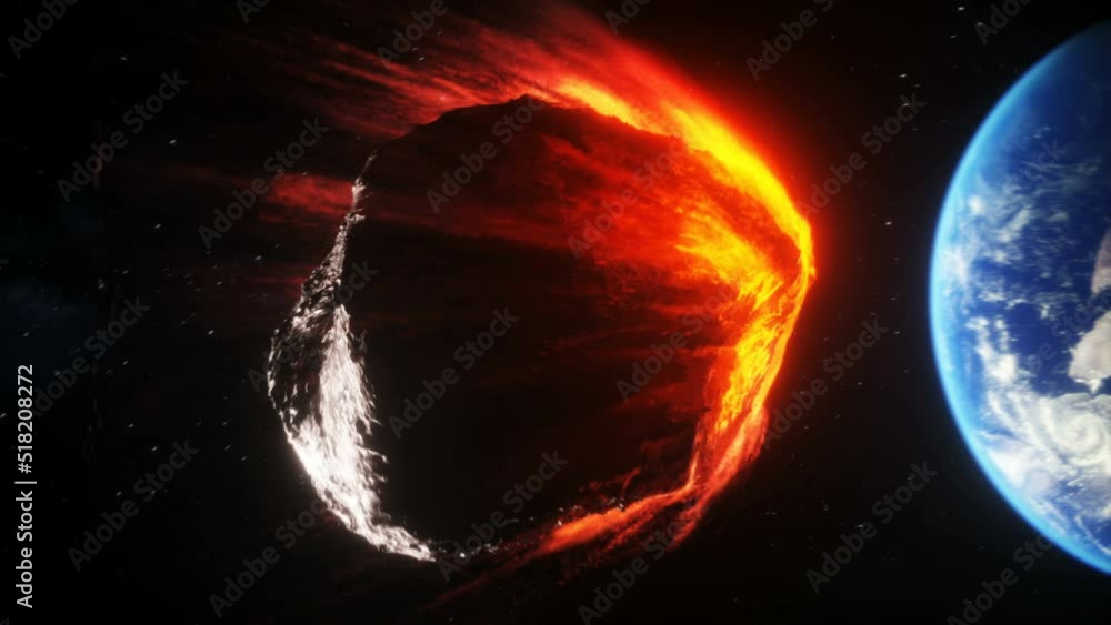 Canvas Prints asteroid in outer space. earth planet. realistic 4k animation.