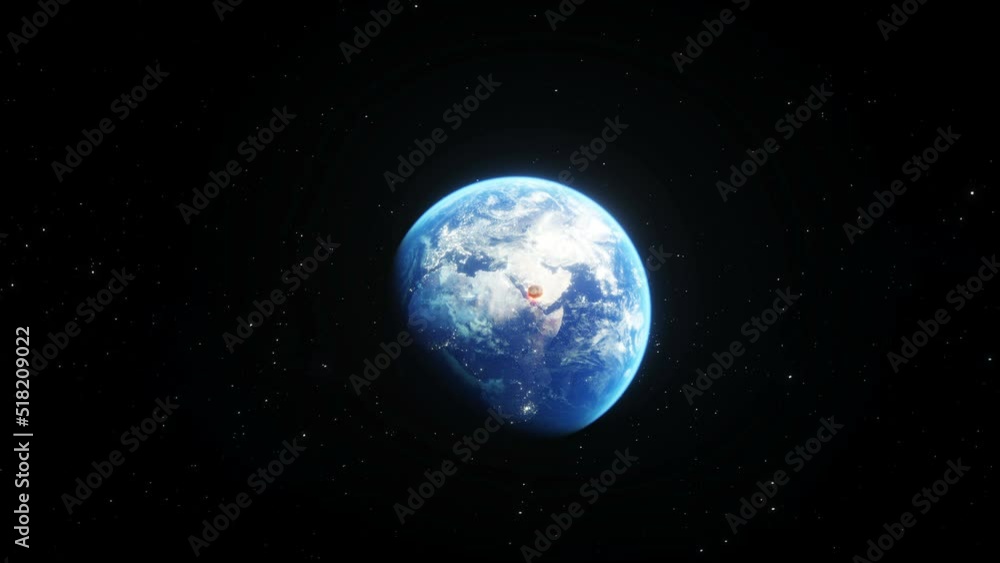 Canvas Prints asteroid in outer space. earth planet. realistic 4k animation.