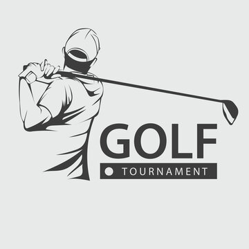 golf logo swing shoot. vector illustration