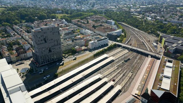 Basel SBB Central Railway station in the city center of Basel Switzerland