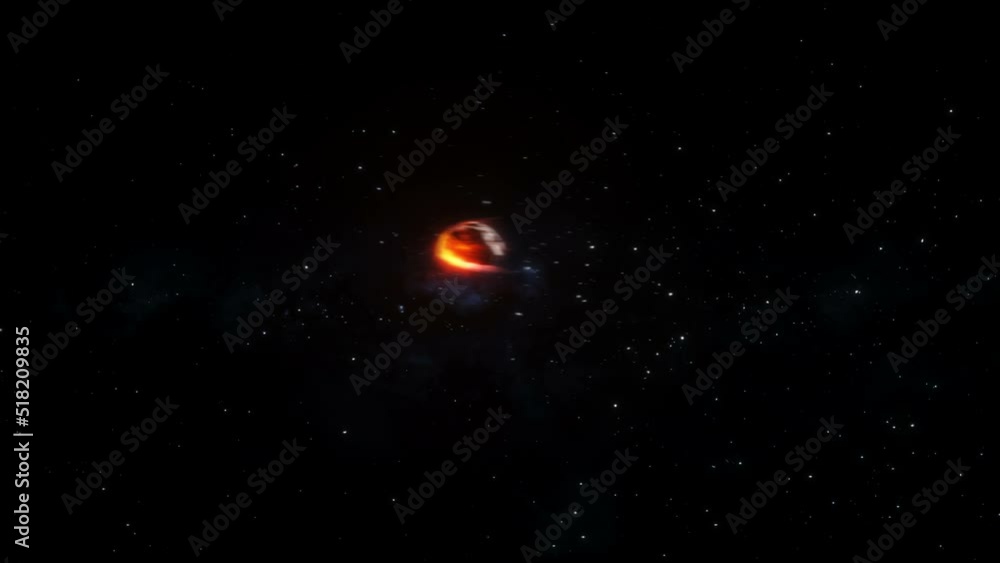 Canvas Prints asteroid in outer space. earth planet. realistic 4k animation.