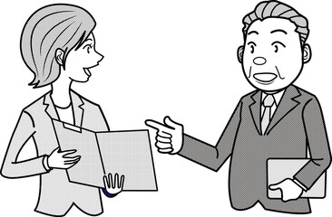 部下に指示を出す上司、保険営業