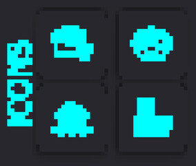 Set Money bag with shield, Briefcase, House in hand and flood icon. Black square button. Vector