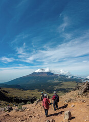 Fototapeta na wymiar panoramic volcano popocatepetl in mexico