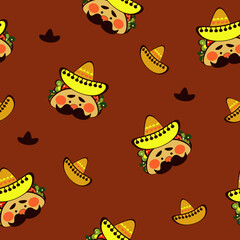 seamless pattern with mexican food