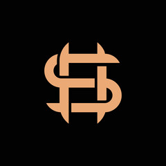 letter SH/HS initial monogram logo icon vector template