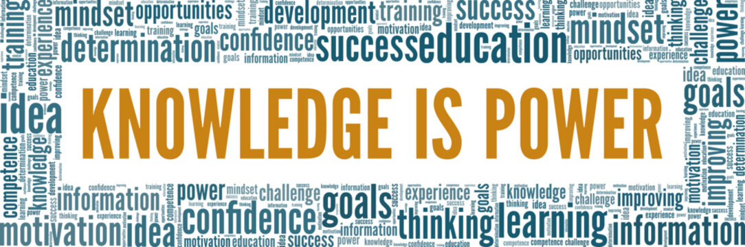 Knowledge is Power word cloud conceptual design isolated on white background.