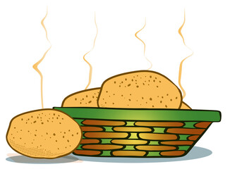 Cheese bread Brazilian food. Typical dish of the street fairs of Brazil. Vector illustration isolated on white background.