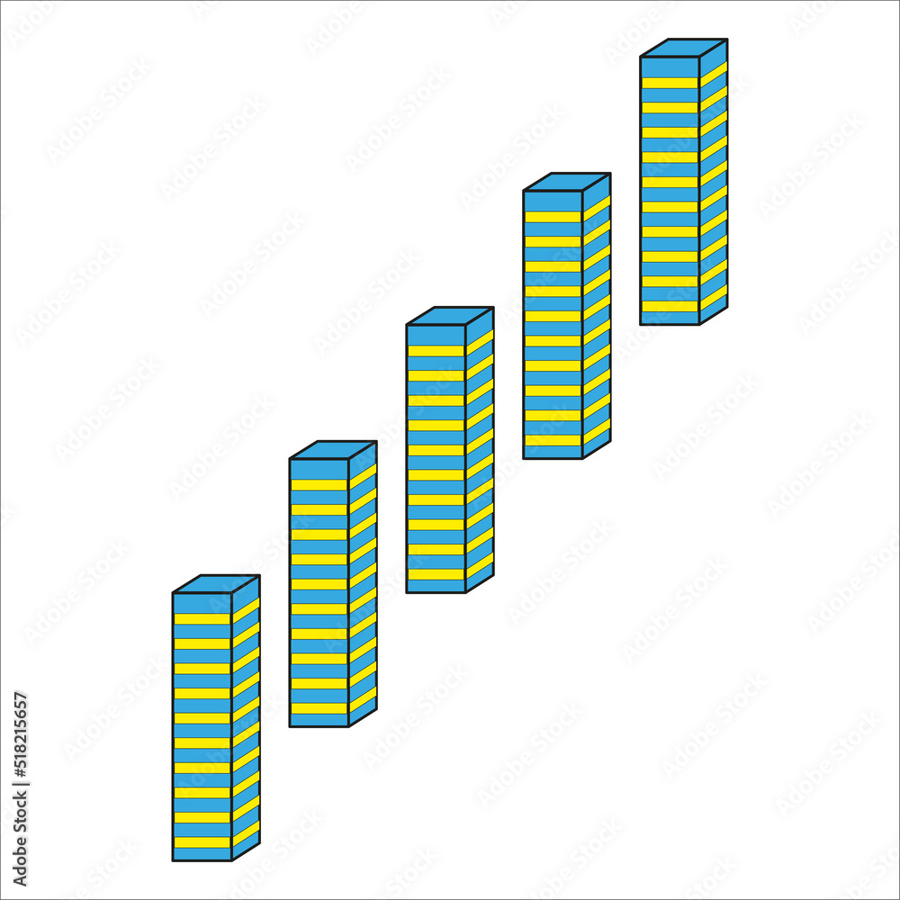 Poster 3d geometric columns. stage platform. vector illustration. stock image.