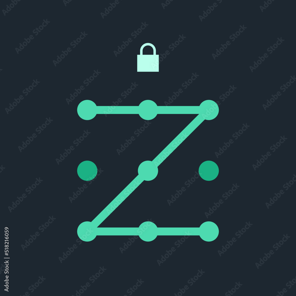 Aufkleber pattern lock icon with padlock vector mobile digital privacy and security