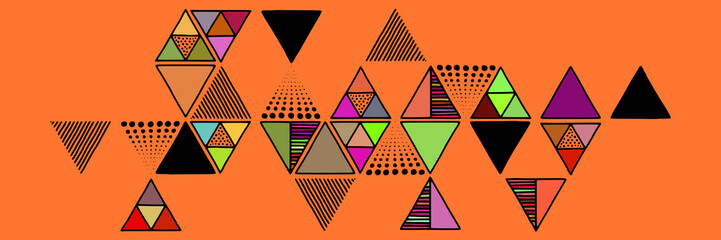 Fototapeta premium Abstract bright background, multicolor triangles, vector design