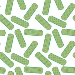Medicine plaster seamless cartoon patch pattern for clothes print and wrapping paper and drugstore and kids