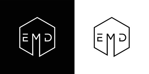 EMD letter logo flat style trendy stylist simple