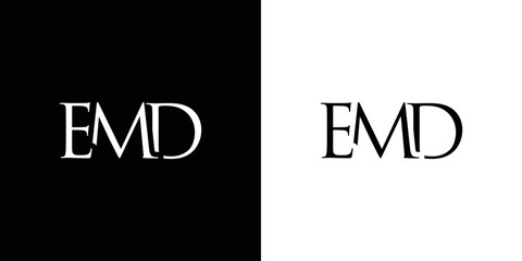 EMD letter logo flat style trendy stylist simple