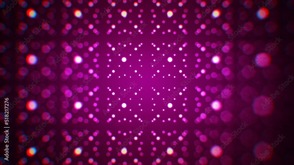 Poster abstract red sweet blurry focus perspective geometric matrix dots pattern with bokeh view background