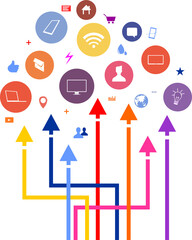 collection of various icons on arrows