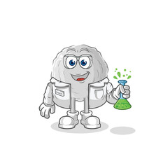 rock scientist character. cartoon mascot vector
