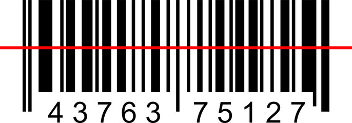barcode with red line