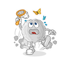 rock catch butterfly illustration. character vector