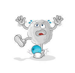 rock hiten by bowling cartoon. cartoon mascot vector