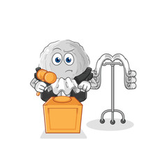 rock judge holds gavel. character vector