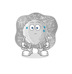 rock thinking hard vector. cartoon character
