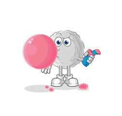 rock chewing gum vector. cartoon character