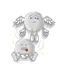 rock spirit leaves the body mascot. cartoon vector