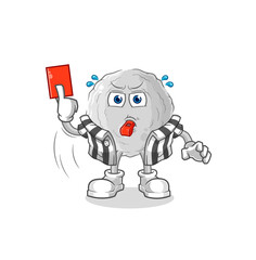 rock referee with red card illustration. character vector