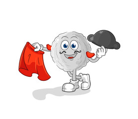 rock matador with red cloth illustration. character vector
