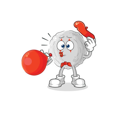 recommend clip art: rock pantomime blowing balloon. cartoon mascot vector