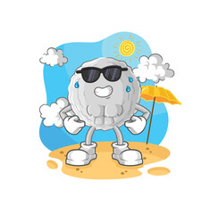 rock sunbathing in summer. character vector