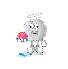 rock no brain vector. cartoon character