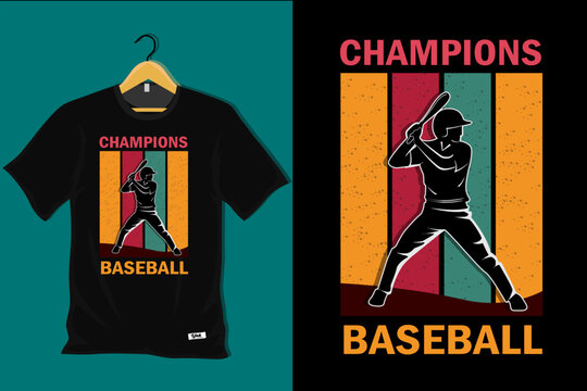 Champions Baseball Retro Vintage T Shirt Design