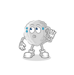 rock eavesdropping vector. cartoon character