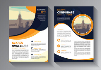 Business abstract vector template. Brochure design, cover modern layout, annual report, poster, flyer in A4 with colorful triangles, geometric shapes for tech, science, market with light background