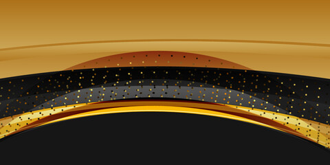 Naklejka premium Abstract black gold background vector