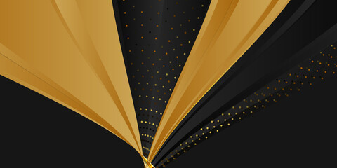Abstract black gold background vector