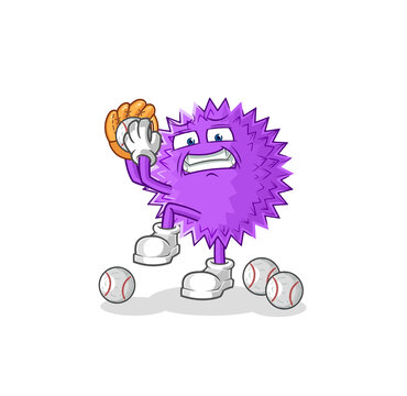 spiky ball baseball pitcher cartoon. cartoon mascot vector