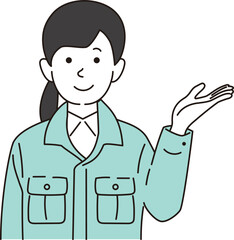 作業服を着た女性