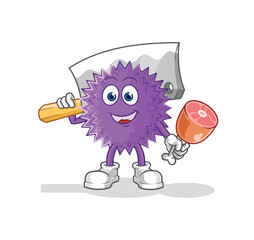 spiky ball clown with balloons vector. cartoon character