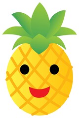 黄色いパイナップルのイラスト