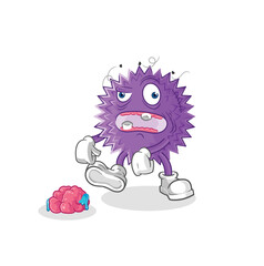 spiky ball alien cartoon mascot vector